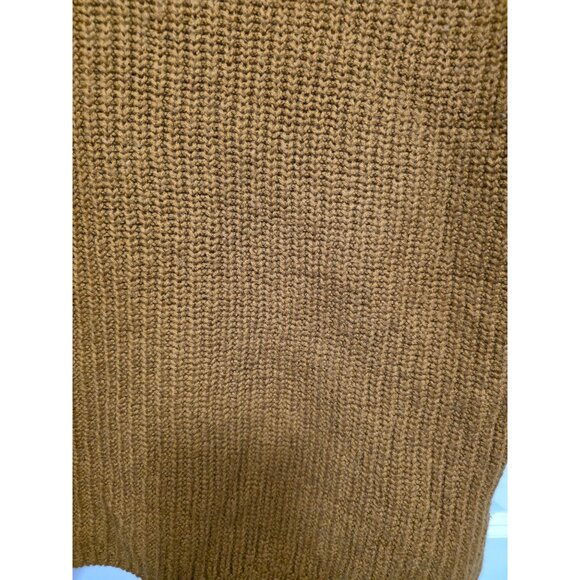 Wilfred S Mustard Yellow Ribbed Knit Turtleneck 100% Merino Wool Sweater Made In - Picture 9 of 9